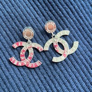 Interlocking CC earrings - sterling silver
